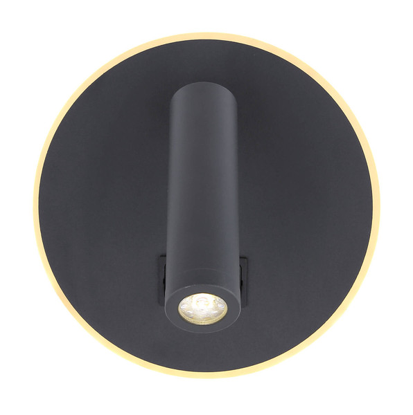 Globo Many LED Wandleuchte 6W Warmweiß Schwarz, Metall Ø14,6cm 78405S