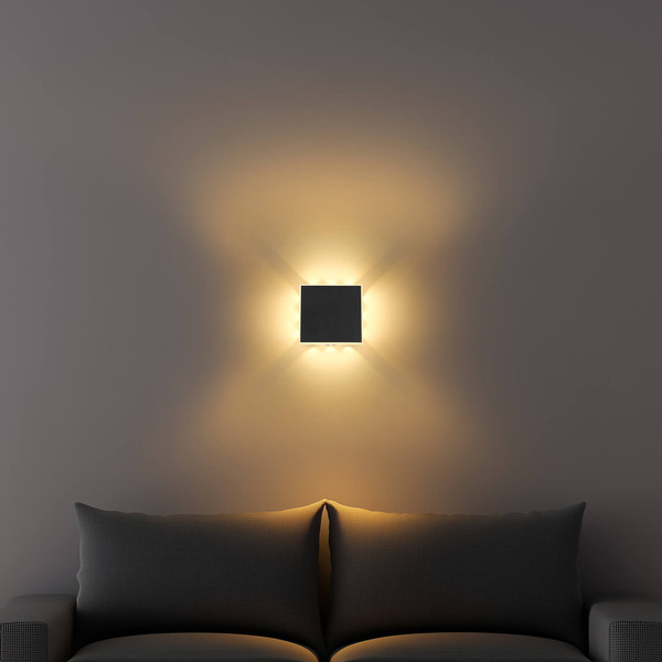 Globo Saidy LED Wandleuchte 12W Warmweiß Schwarz Matt, Metall 20cm 78408-4