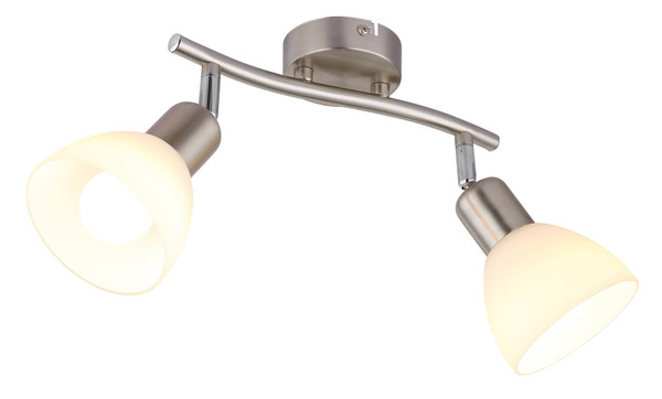 Globo Malte E14 Strahler 2-fach 5W Warmweiß Nickel Matt, Metall Ø10cm 81490201