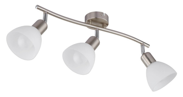 Globo Malte E14 Strahler 3-fach 5W Warmweiß Nickel Matt, Metall Ø10cm 81490301
