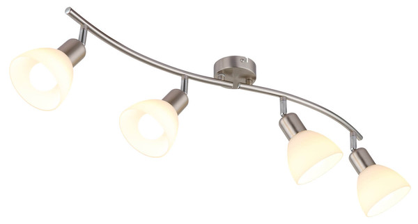 Globo Malte E14 Strahler 4-fach 5W Warmweiß Nickel Matt, Metall Ø10cm 81490401