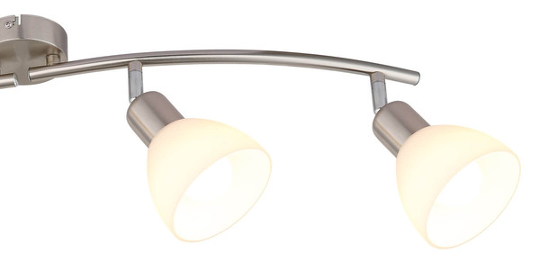 Globo Malte E14 Strahler 4-fach 5W Warmweiß Nickel Matt, Metall Ø10cm 81490401