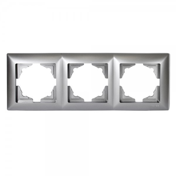 Gunsan Visage 3-fach Rahmen für 3 Steckdosen Schalter Dimmer Silber