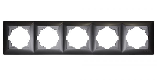 Gunsan Visage 5-fach Rahmen für 5 Steckdosen Schalter Dimmer Dunkelsilber