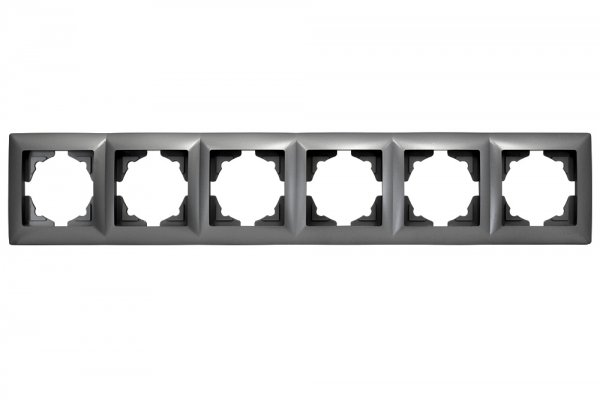Gunsan Visage 6-fach Rahmen für 6 Steckdosen Schalter Dimmer Dunkelsilber