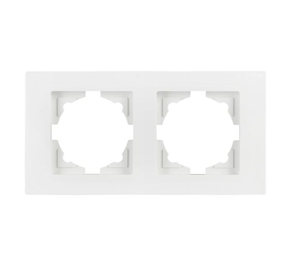 Gunsan Moderna 2-fach Rahmen für 2 Steckdosen Schalter Dimmer Weiss