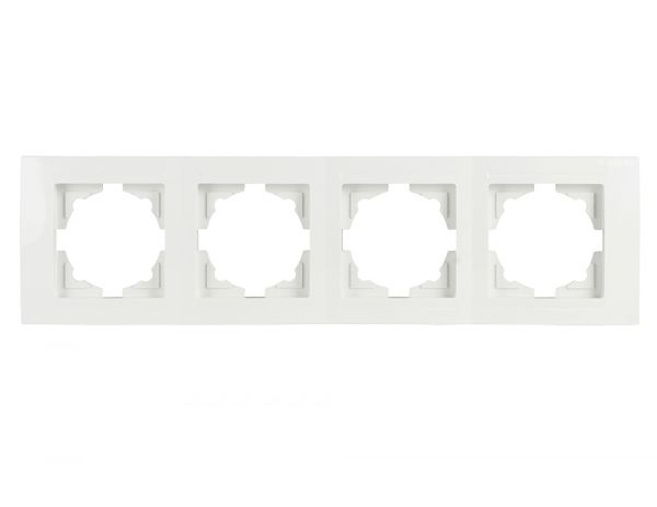 Gunsan Moderna 4-fach Rahmen für 4 Steckdosen Schalter Dimmer Weiss