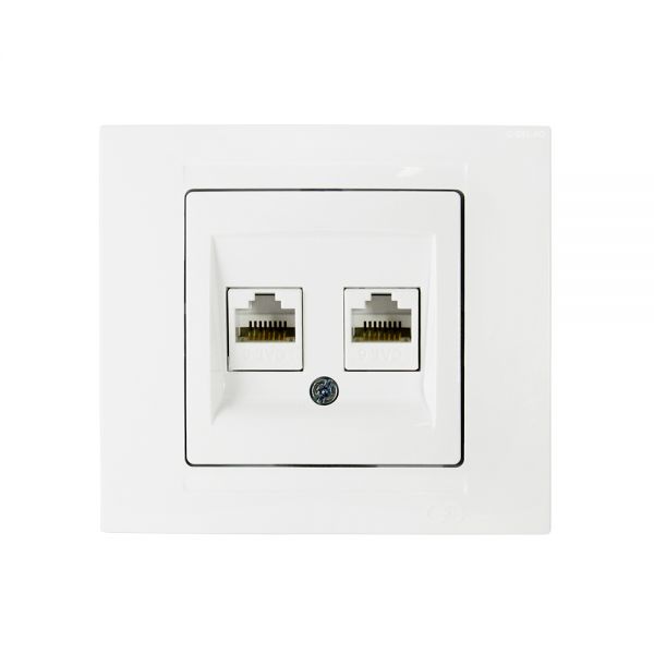 Gunsan Moderna Datenbuchse 2-fach CAT6 Internet Netzwerk Weiss