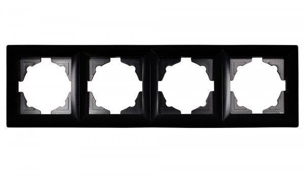 Gunsan Visage 4-fach Rahmen für 4 Steckdosen Schalter Dimmer Schwarz