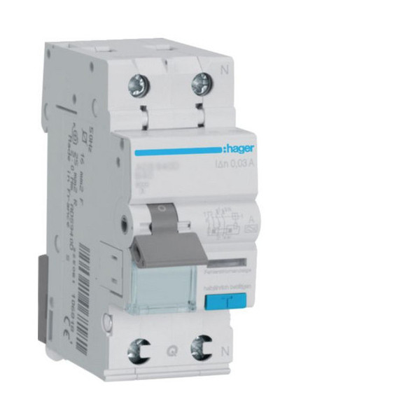 Hager ADS932D Fehlerstrom-Leitungsschutzschalter 1PN 6kA B-32A 30mA Typ A QuickConnect