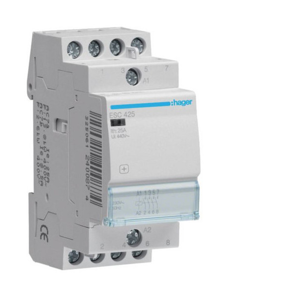 Hager ESC425 Installationsschütz 25A 4 Schließer 230V
