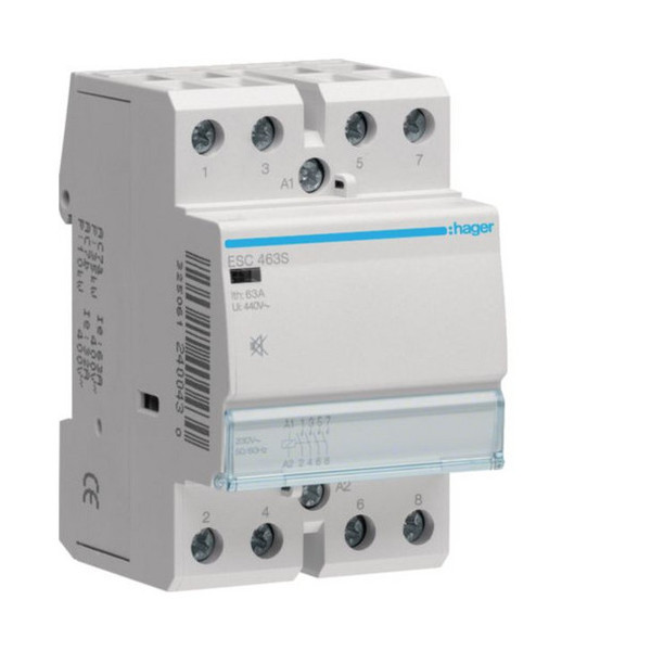 Hager ESC463S Installationsschütz brummfrei 63A 4 Schließer 230V