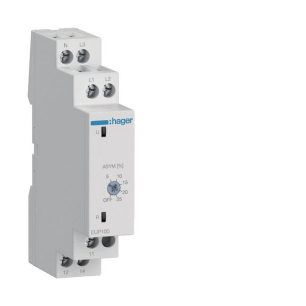 Hager EUP100 Kontrollrelais Phasenüberwachung 3PN 1 Wechsler