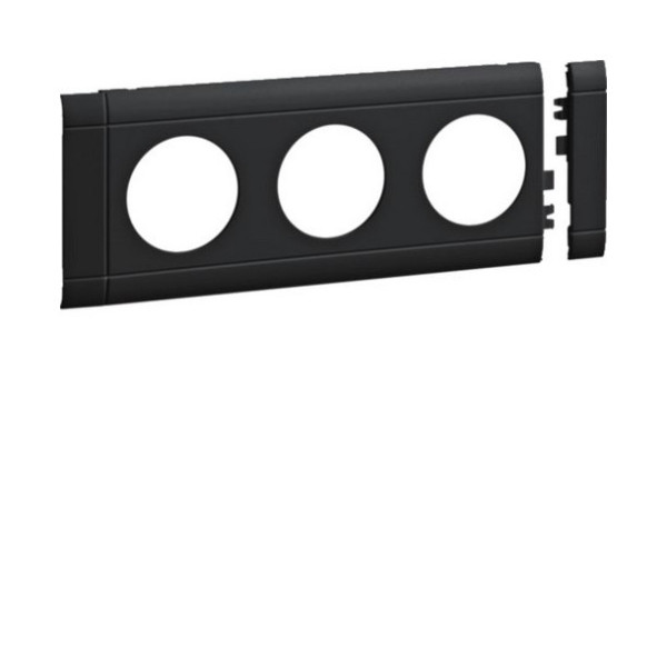 Hager GB080309011 Blende 3-fach Steckdose zu Oberteil 80mm anreihbar halogenfrei graphitschwarz