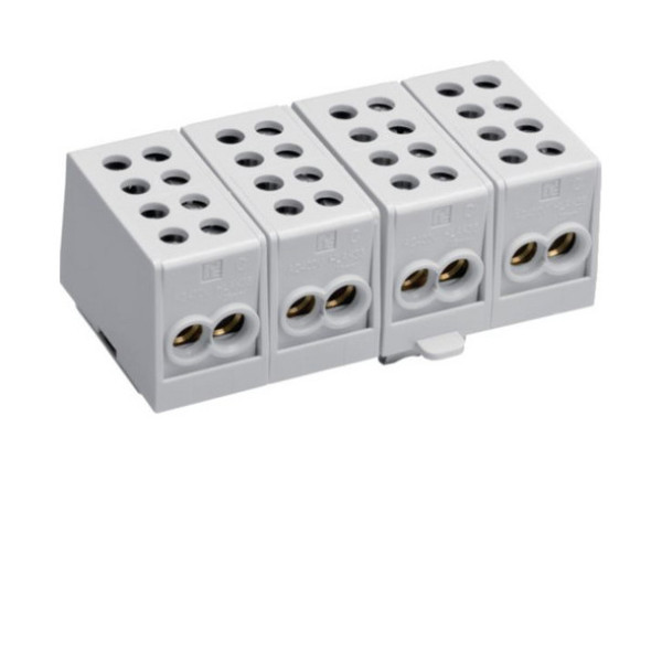 Hager KH35A Hauptleitungsabzweigklemme 4polig, 2x35mm²-2x25mm² je Pol, IP20, Farbe: Grau