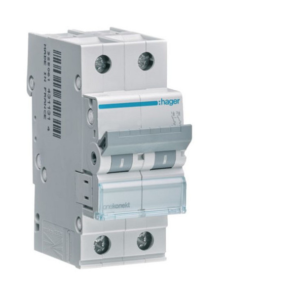 Hager MCN210 Leitungsschutzschalter 2 polig 6kA C-Charakteristik 10A 2 Module