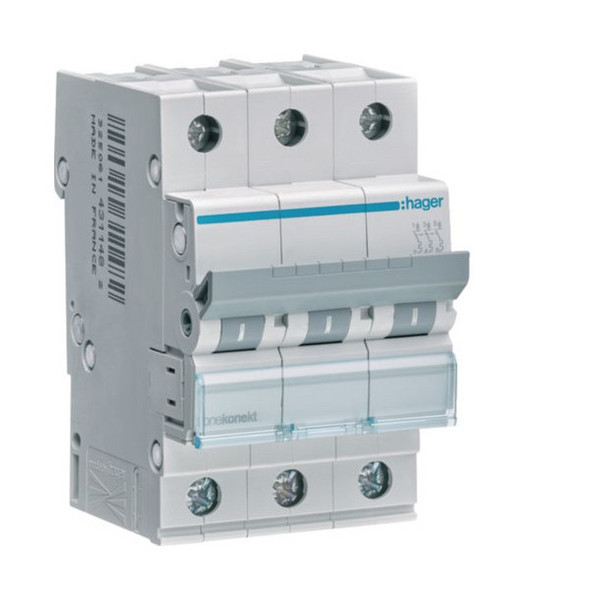 Hager MCN340 Leitungsschutzschalter 3 polig 6kA C-Charakteristik 40A 3 Module