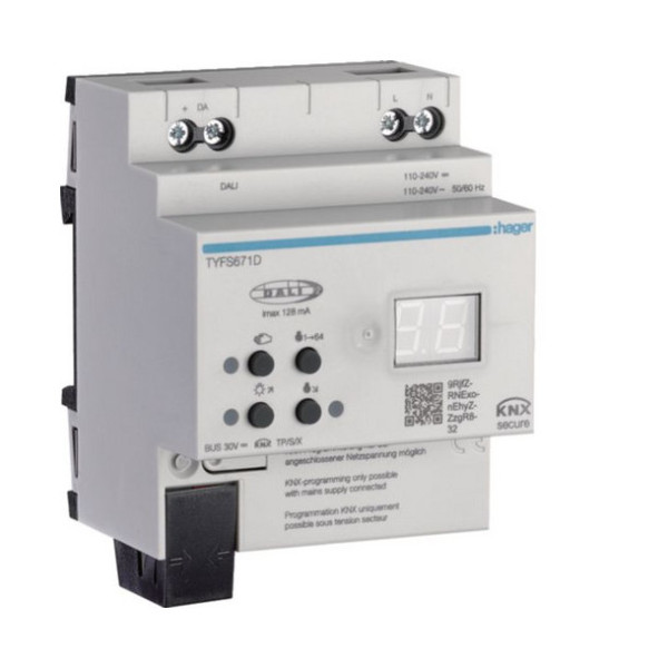 Hager TYFS671D KNX/DALI 2 Gateway, KNX Secure, 1-fach