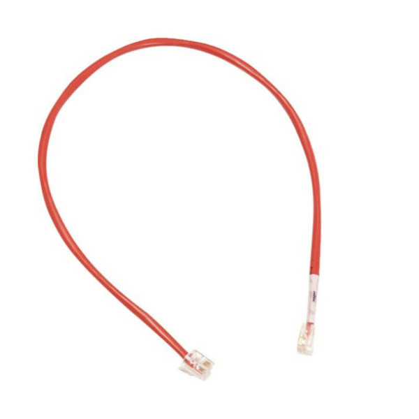 Hager ZZ12LMN018 Patch-Leitung mit 2xRJ12 Stecker für LMN-Modul, Farbe rot, Länge 180 mm