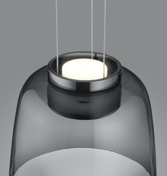 Helestra ODA LED Pendelleuchte 25W dimmbar 90Ra Warmweiss Schwarzchrom 6-5079.64