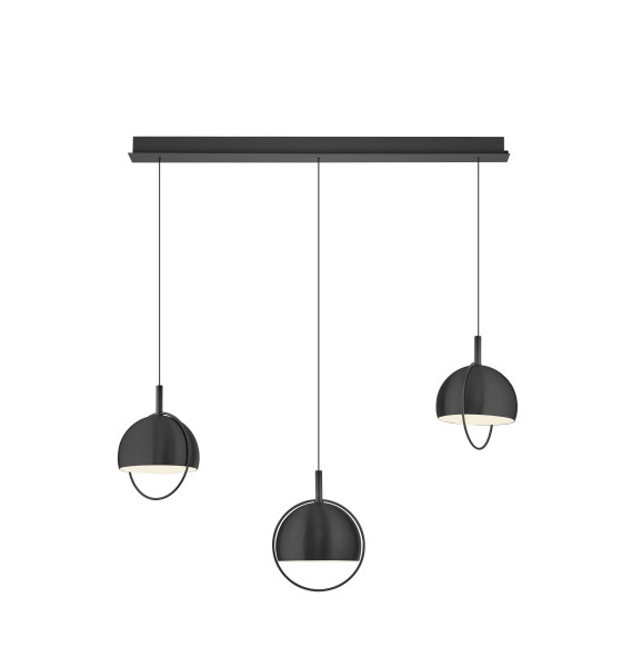 Hell Hoop LED Pendelleuchte 3-fach Warmweiß Dimmbar 60-180cm 90Ra Schwarz 20695/3-06
