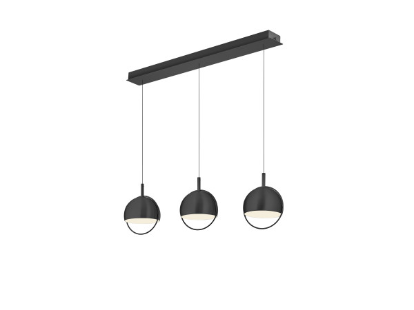 Hell Hoop LED Pendelleuchte 3-fach Warmweiß Dimmbar 60-180cm 90Ra Schwarz 20695/3-06
