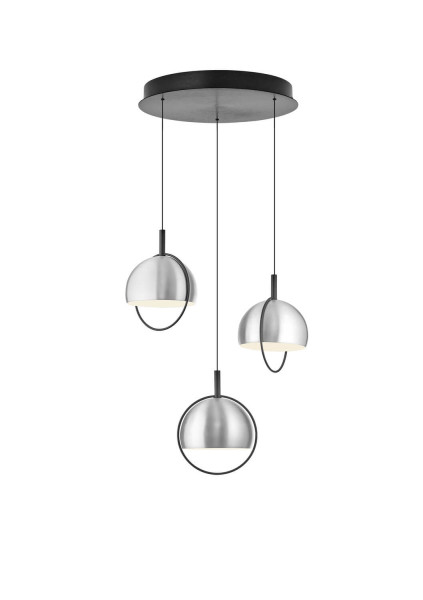 Hell Hoop LED Pendelleuchte 3-fach Warmweiß Dimmbar 60-180cm >90Ra Alu 20715/3-37