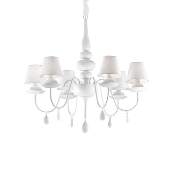 Ideal Lux BLANCHE Pendelleuchte E14 6-fach ⌀780mm dimmbar Weiss 035581