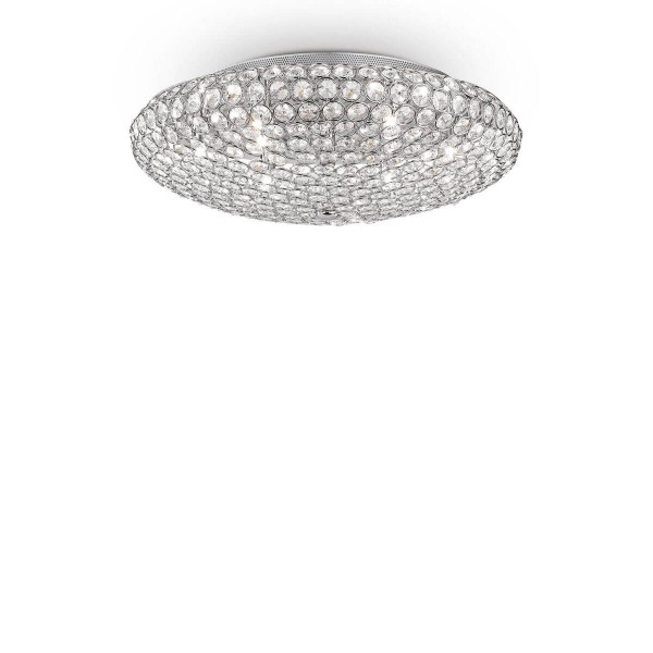 Ideal Lux KING G9 Deckenleuchte 9x ⌀535mm dimmbar Chrom warmweiss 073255