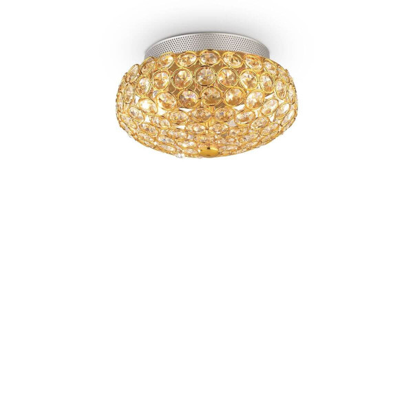 Ideal Lux KING G9 Deckenleuchte 3x ⌀255mm dimmbar Gold warmweiss 075402