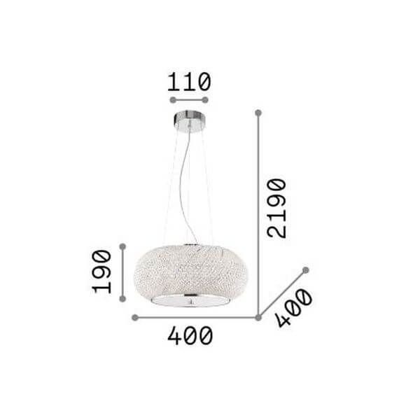 Ideal Lux PASHA Pendelleuchte E14 6-fach ⌀400mm dimmbar Gold 082172
