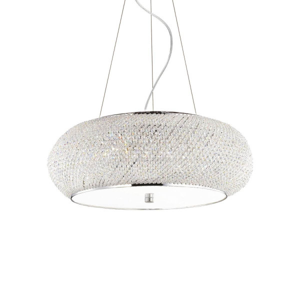 Ideal Lux PASHA Pendelleuchte E14 10-fach ⌀550mm dimmbar Chrom 082196