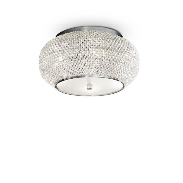 Ideal Lux PASHA Deckenleuchte E14 6-fach ⌀400mm dimmbar Chrom 100784