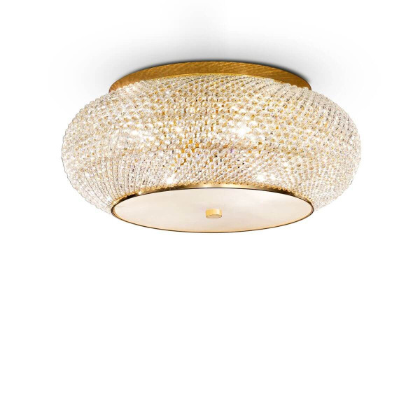 Ideal Lux PASHA Deckenleuchte E14 10-fach ⌀550mm dimmbar Gold 100791
