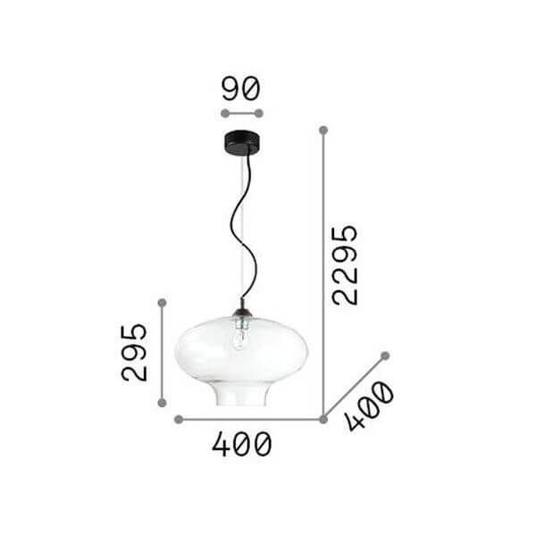 Ideal Lux BISTRO Pendelleuchte E27 ⌀400mm dimmbar Klar 120898