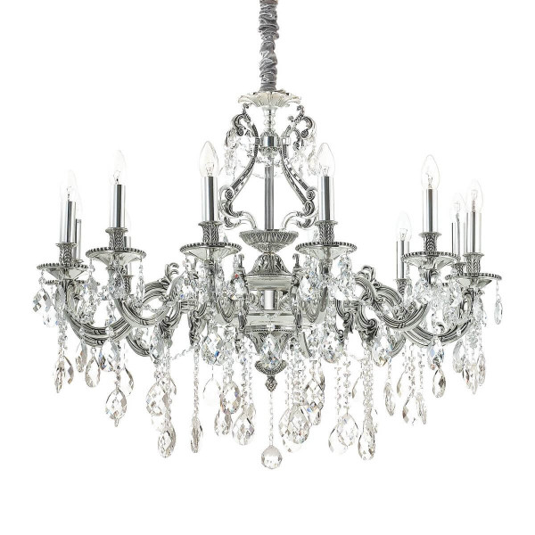 Ideal Lux GIOCONDA Pendelleuchte E14 12-fach ⌀900mm dimmbar Silber 164953
