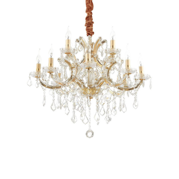 Ideal Lux NAPOLEON Pendelleuchte E14 12-fach ⌀740mm dimmbar Gold 167404