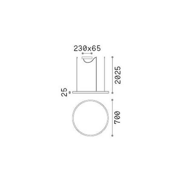 Ideal Lux ORACLE SLIM LED Pendelleuchte 38W ⌀700mm Schwarz warmweiss 229515