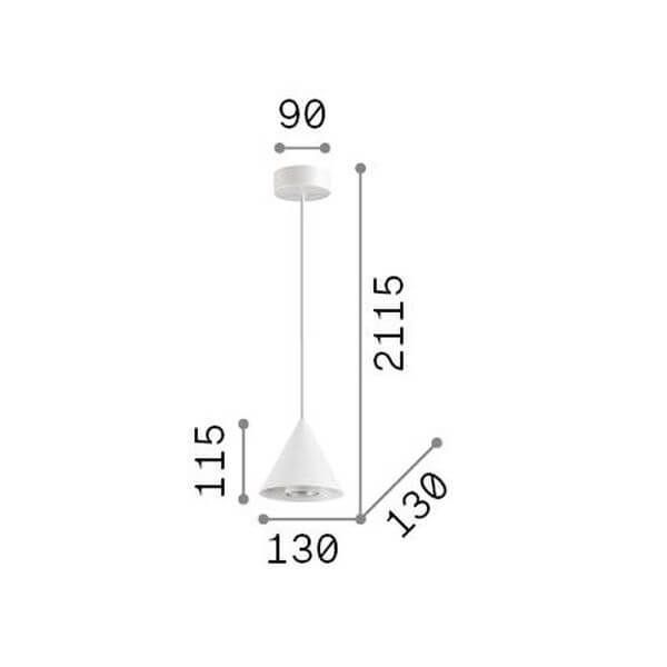 Ideal Lux A-LINE GU10 Pendelleuchte ⌀130mm dimmbar Weiss warmweiss 232690