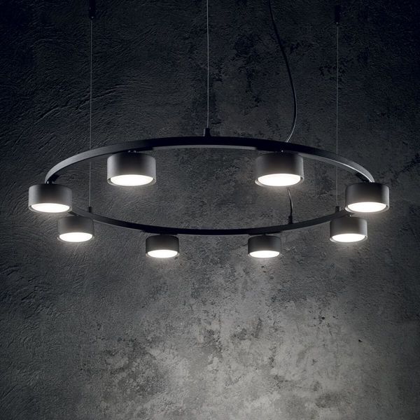 Ideal Lux MINOR GX53 Pendelleuchte 8x ⌀765mm dimmbar Schwarz warmweiss 235547