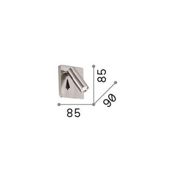 Ideal Lux LITE LED Wandleuchte 3W Schwarz warmweiss 250113