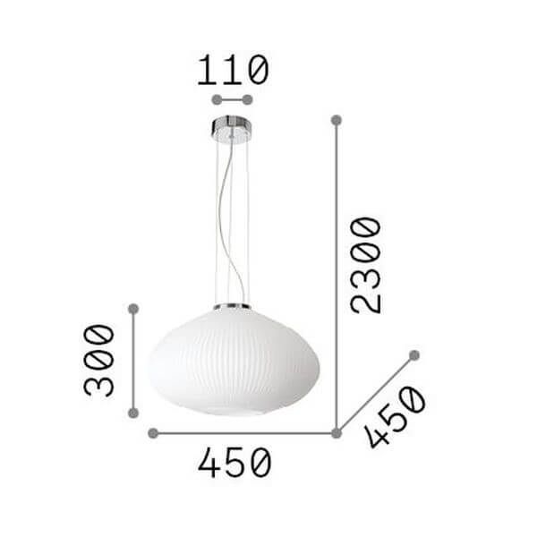 Ideal Lux PLISSE Pendelleuchte E27 ⌀450mm dimmbar Chrom 264523