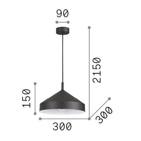 Ideal Lux YURTA Pendelleuchte E27 ⌀300mm dimmbar Weiss 285153