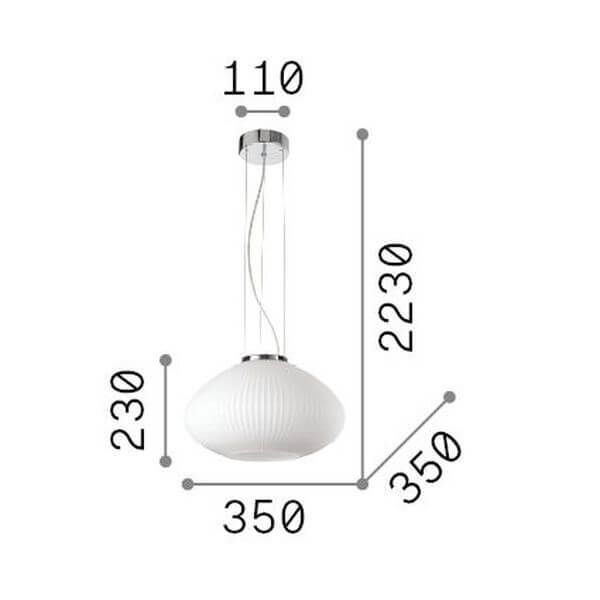 Ideal Lux PLISSE Pendelleuchte E27 ⌀350mm dimmbar Chrom 285184