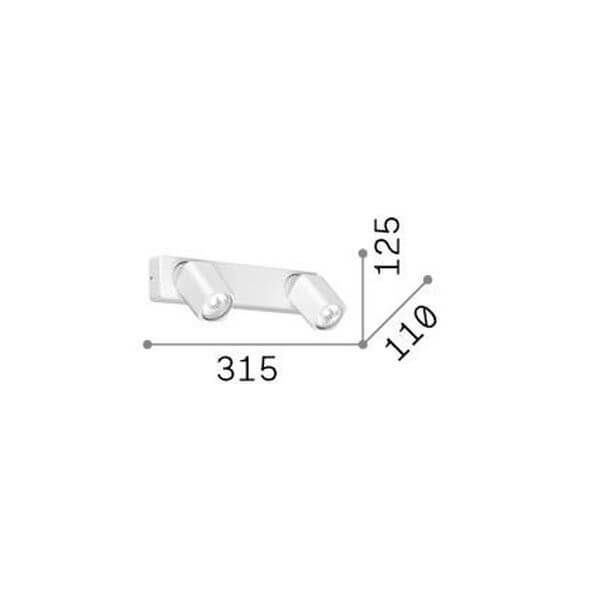 Ideal Lux RUDY GU10 Wandleuchte 2x dimmbar Weiss warmweiss 294803