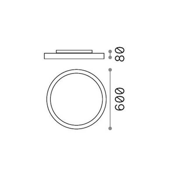 Ideal Lux FLY LED Deckenleuchte 53W ⌀600mm Schwarz IP40 neutralweiss 306612