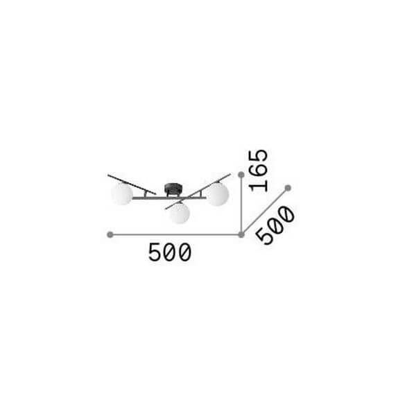 Ideal Lux ATLAS G9 Deckenleuchte 3x dimmbar Gold warmweiss 311340