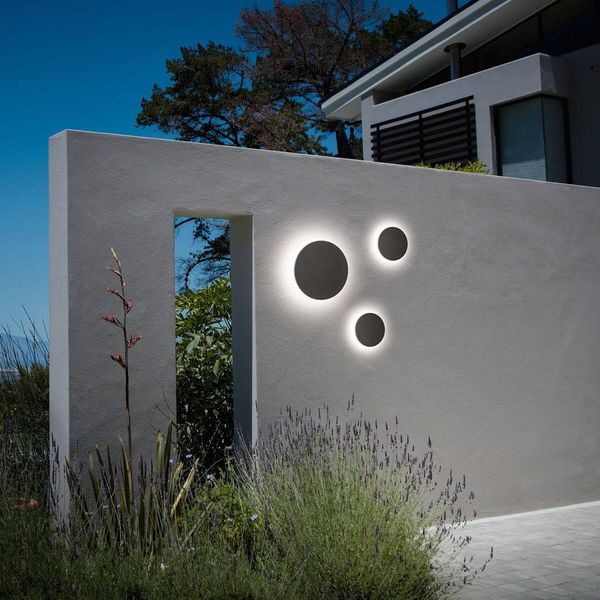 Ideal Lux PUNTO LED Wandleuchte 16W ⌀300mm Anthrazit IP54 warmweiss 313566