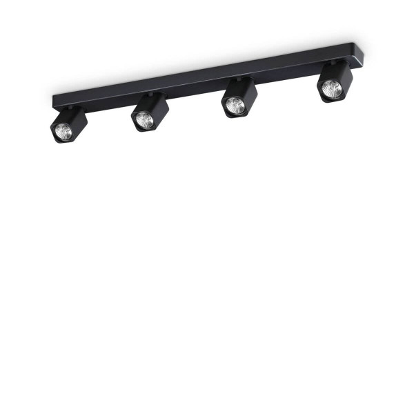 Ideal Lux RUDY GU10 Deckenleuchte 4x dimmbar Schwarz warmweiss 321523