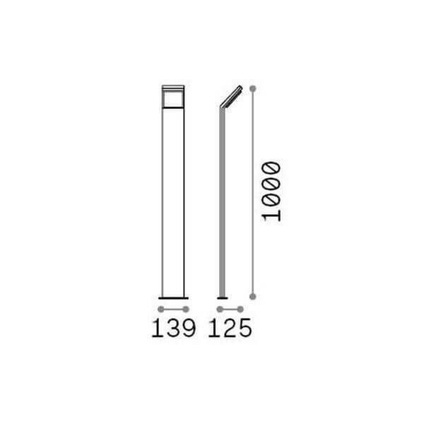 Ideal Lux STYLE LED Stehleuchte 9W Schwarz IP54 neutralweiss 322216